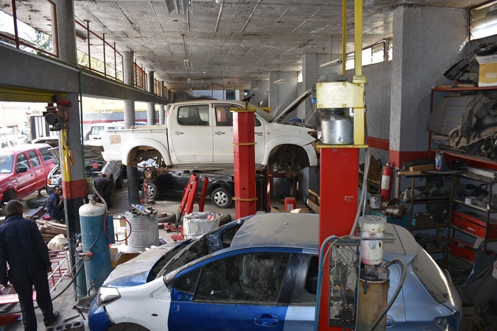 Auto body repair workshop
